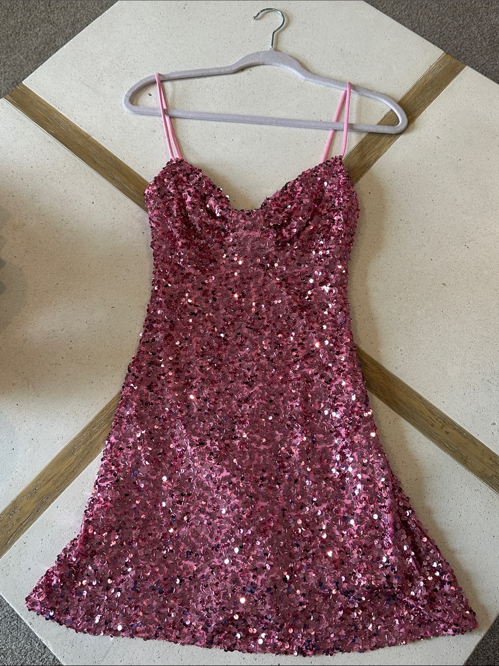 B. Darlin Pink Sequin Mini Party Dress